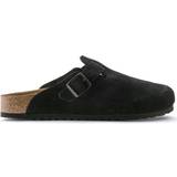 Dame Sko Birkenstock Boston Soft Footbed Suede Leather - Black