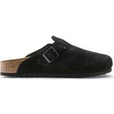 12,5 - Sort Sko Birkenstock Boston Soft Footbed Suede Leather - Black