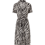Dame - Zebra Kjoler Pieces Olivia SS Dress - Cloud Dancer Zebra