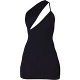16 - Cut-Out Kjoler PrettyLittleThing One Shoulder Cut Out Strap Detail Bodycon Dress - Black