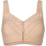 Miss Mary Elastan/Lycra/Spandex Tøj Miss Mary Broderie Anglaise Front Buttoned Bra - Beige