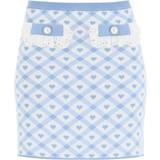 52 - Blå Nederdele Alessandra Rich Jacquard Knit Mini Skirt