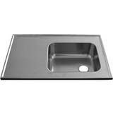 Stålbord Purus bordplade m/vask 500 bundventil m/strainer 1400mm