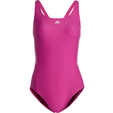 30 - Pink Badetøj adidas Women's Mid 3-Stripes Swimsuit - Lucid Fuchsia / White