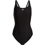 Adidas Dame Badetøj adidas Women's Mid 3-Stripes Swimsuit - Black/White