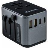 Oplader Batterier & Opladere Verbatim UTA-03 Universal Travel Adapter USB-C, 30W, 2x USB-C, 2x USB-A