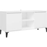 Grå TV-borde vidaXL Glossy Cabinet TV-bord 103.5x50cm