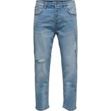 Only & Sons 11,5 - Dame Jeans Only & Sons Onsavi Beam Crop Blue Dam Pk 0773