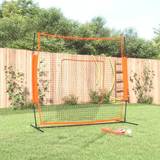 Sort Trampoliner vidaXL Bærbart baseballnet 219x107x212 cm stål polyester sort og rød