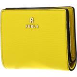 Furla Compact Wallet S Canary Yellow Grained Calf Leather Woman