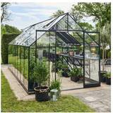 Hærdet glas Fritstående drivhuse Halls Greenhouses Qube 816 13m² 3mm Aluminium Hærdet glas