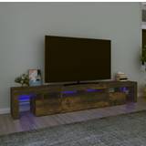Tv bord egetræ vidaXL tv-skab LED-lys TV-bord