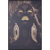 Vægdekorationer BigBuy Home Canvas African Woman 83 Framed Art