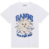 Ganni Dame Overdele Ganni Basic Jersey Fun Bunny Relaxed T-shirt Bright White
