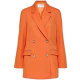 38 - Orange Blazere Oversize Zweireihiger Blazer
