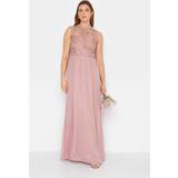 8 - Lange ærmer - Pink Kjoler LTS Tall Lace Chiffon Maxi Dress