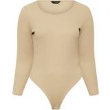 Yours Dame Undertøj Yours Long Sleeve Ribbed Bodysuit - Brown
