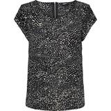 Only Printed Top with Short Sleeves - Black