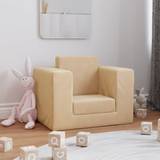 Beige - Polyester Siddemøbler vidaXL sofa til børn blødt plys cremefarvet