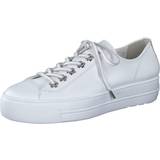 Paul Green Beige Sneakers Paul Green 5113-00 White Leather Womens Lace Up Trainers