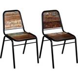 VidaXL Multifarvet Stole vidaXL Spisebordsstole massivt genbrugstræ Køkkenstol 2stk