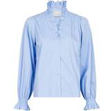 Dame - Viskose Bluser Neo Noir Brielle Stripe Shirt - Light Blue