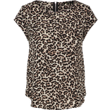 26 - Beige - Leopard Tøj Only Vic Blouse - Beige