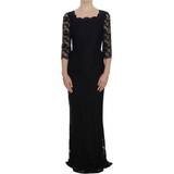 Dolce & Gabbana DG Floral Lace Long Bodycon Maxi Dress