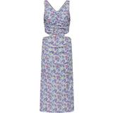 Blå - Cut-Out - Kort ærme Tøj BZR Flora Stephanie Dress - Flower Print