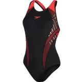 36 - Polyester Badetøj Speedo Women's Placement Laneback Swimsuit - Black/Red