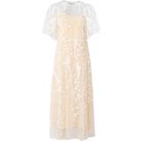 Munthe Hvid Kjoler Munthe Urilanca Embroidered Flutter Sleeve Dress - White