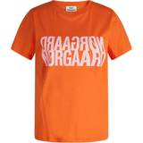 Mads Nørgaard Orange T-shirts & Toppe Mads Nørgaard Single Organic Trenda P Tee - Orange