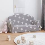 Grå Lænestole vidaXL 2-personers sofa til børn stjernemønster blødt plys lysegrå