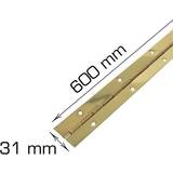 Home>it Piano Hinge 600 x 31 mm Brass Fjernlager, 3 dages levering