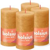 Bolsius Gul Lysestager, Lys & Dufte Bolsius rustikke Shine 4 stk. 130x68 honninggul Stearinlys