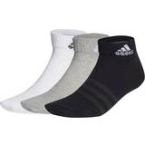Adidas Grå Undertøj adidas Thin and Light Ankle Socks 3-pack - Grey Heather/White/Black