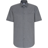 56 - Skjortekrave Overdele Seidensticker Non-iron Fil a Fil Short Sleeve Business Shirt - Grey