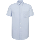 56 - Skjortekrave Overdele Seidensticker Non-iron Fil a Fil Short Sleeve Business Shirt - Light Blue
