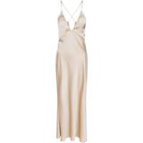 Dame - Elastan/Lycra/Spandex - Lange kjoler Neo Noir Jolly Heavy Sateen Dress - Champagne