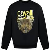 Roberto Cavalli Overdele Roberto Cavalli Men's Class Leopard Print Logo Jumper - Black