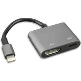 HDMI-kabler - Han – Hun 4smarts Lightning - HDMI/Lightning M-F Adpater 0.1m