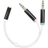 Stereo headset 3.5mm Deltaco 2x3.5mm - 3.5mm M-F Adapter 0.1m