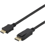 DisplayPort-kabler - High Speed (4K) - Sort Deltaco HDMI - DisplayPort M-M 10m
