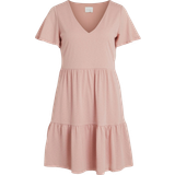 40 - Dame - Korte kjoler - Pink Vila Natalie Summer Dress - Dusky Pink