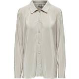 Grå Bluser JdY Regular Fit Shirt Collar Top - Grey/Sandshell