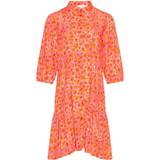L - Orange Kjoler Noella Imogene sh. Dress - Orange Mix