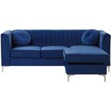 Venstrestillede Møbler Beliani Timra Blue Sofa 220cm 3 personers