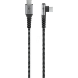 Sølv - USB-kabel Kabler Goobay USB-C opladerkabel 60W tekstil vinklet stik