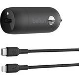 Belkin Bilopladere USB Batterier & Opladere Belkin BoostCharge Sort Automatisk