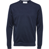 Herre - Merinould Sweatere Selected Town Knit Sweater - Navy Blazer